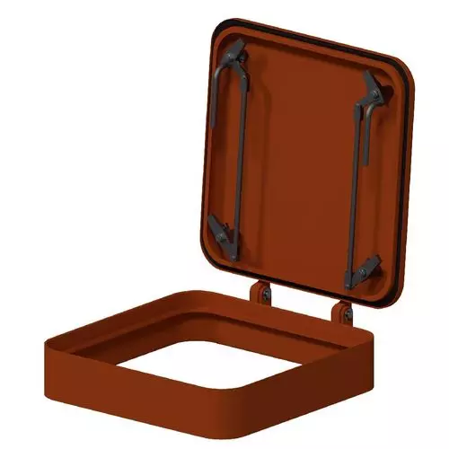 Брызгонепроницаемая крышка судового люка 600x450x25 мм Сталь 15 ГОСТ 25309-94